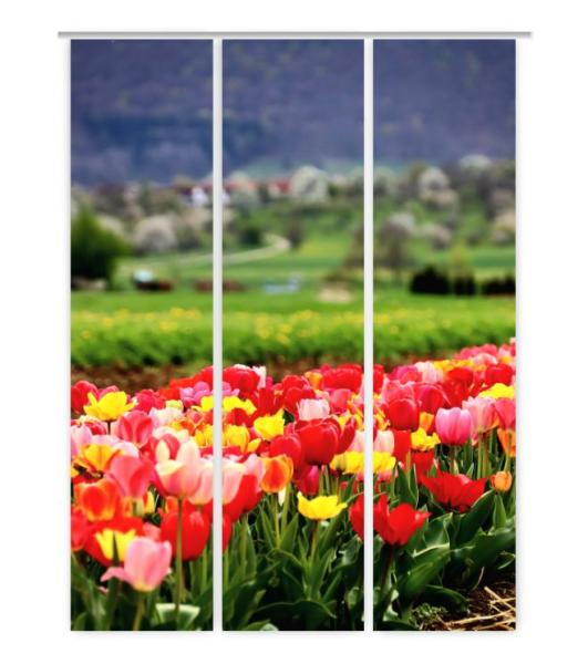 Tulpenfluss, Flächenvorhang 3er Set